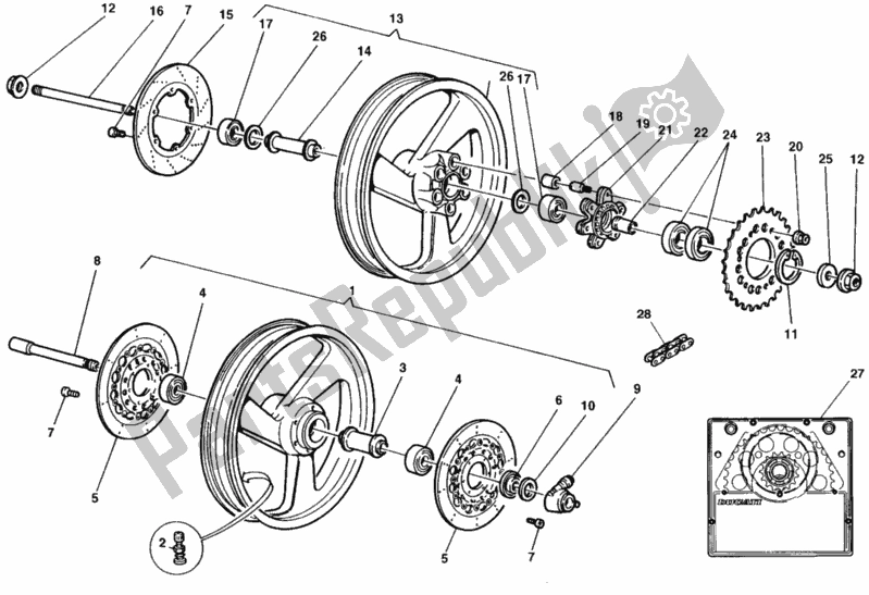 All parts for the Wheels of the Ducati Monster 900 S 1998